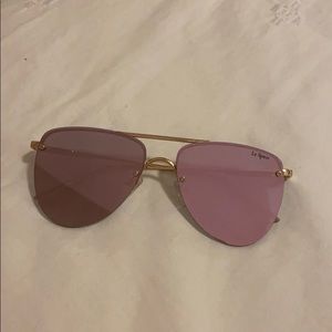 Le Specs rose gold/pink mirrored sunglasses
